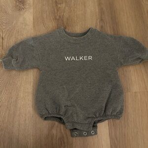 Caden Lane Gray Baby Romper